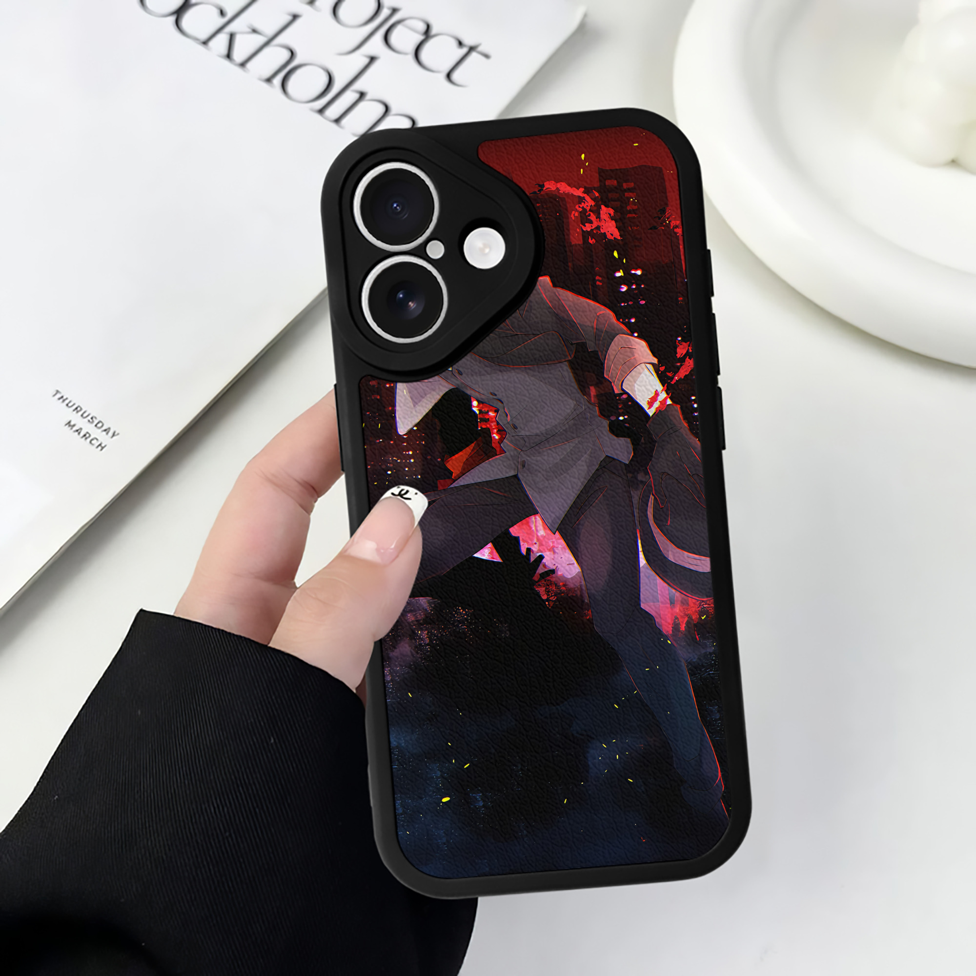 （画像用） 文豪ストレイドッグス Bungo Stray Dogs 【iPhone 16シリーズ対応】シリコンスマホケース（レザー調） 材質：シリコン